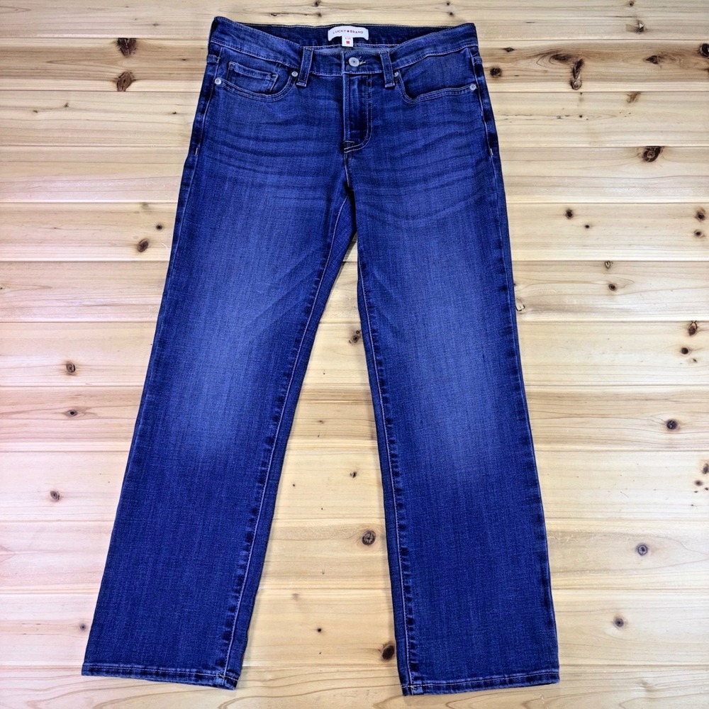 Lucky Brand Jeans Womens 6 Straight Leg Sweet Mid Rise Crop Denim Blue Jeans